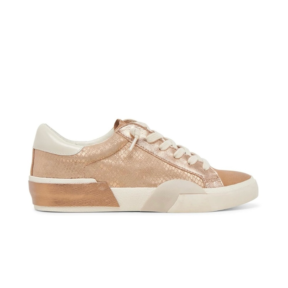 Dolce Vita Zina Bronze Embossed Leather Sneakers Size 8
